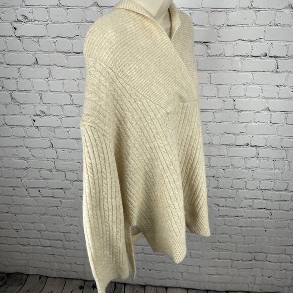 Zara Beige Knit Oversized Boxy Pullover Side Slits Sweater Size Large L - Picture 8 of 14